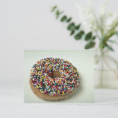 Leckerer Regenbogensprinkdonut Postkarte (Stehend Vorderseite)