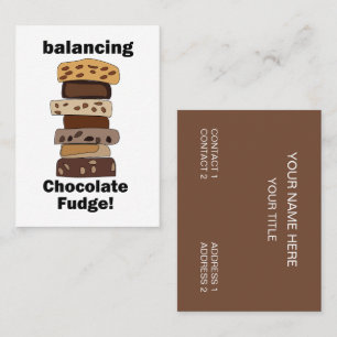 Leckerer Schokoladen-Fudge-Nachtischbalancierender Visitenkarte