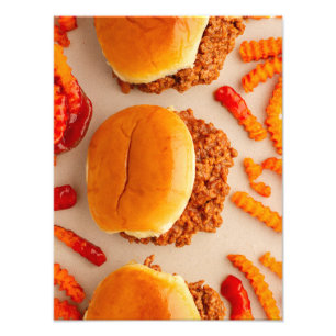 Leckerer Sloppy Joe und Pommes frites Fotodruck