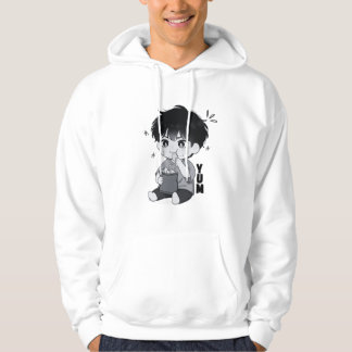 Leckerer Snackender Chibi-Junge Relatable Foodie-I Hoodie