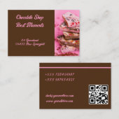 Leckerer Turm aus Erdbeer und Vollmilchschokolade Visitenkarte (Vorne/Hinten)