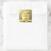 Leckerer Vanillepudding Quadratischer Aufkleber (Tasche)