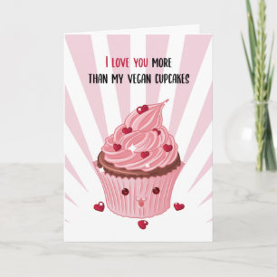Leckerer veganer Cupcake, Valentinstag Karte
