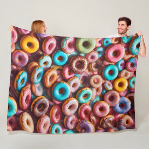 Leckeres Donut-Muster Fleecedecke