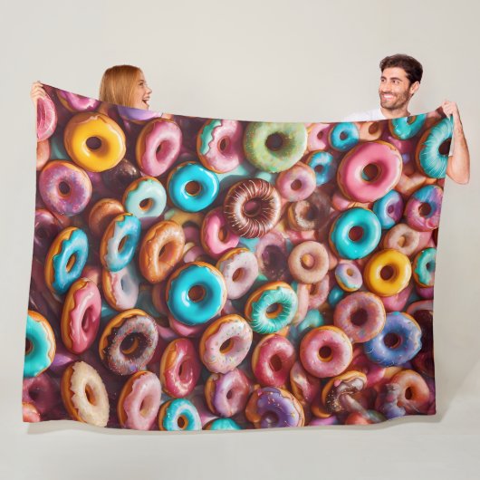 Leckeres Donut-Muster Fleecedecke (Beispiel)