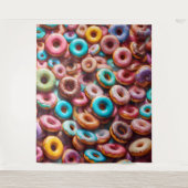 Leckeres Donut-Muster Wandteppich (Vorderseite)