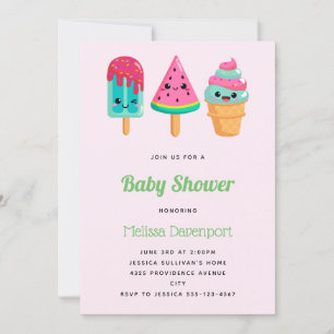 Leckeres Eis-Trio Sommer-Vibe Baby Shower Einladung