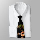 Leckeres Essen auf Gabeln Black Tie Krawatte (Gebunden)