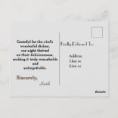 Leckeres Essen Postkarte (Rückseite)