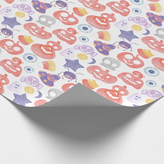 Leckeres, handGezeichnet Halloween-grafisches Must Geschenkpapier (Ecke)