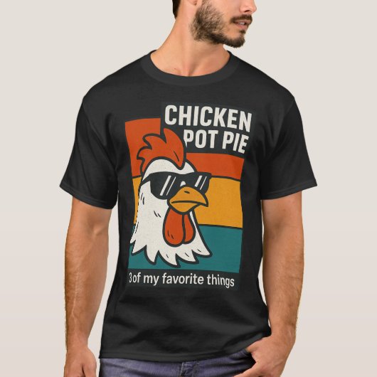 Leckeres Hühnchen-Pot-Pie-Funny-Retro-Humor T-Shirt (Vorderseite)