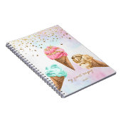 Leckeres Ice Creme Gold Glitzer Notizblock (Rechte Seite)