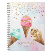 Leckeres Ice Creme Gold Glitzer Notizblock (Vorderseite)