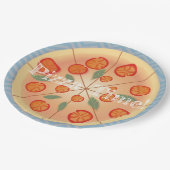 Leckeres Margarita Pizza Party Pappteller (Schrägansicht)
