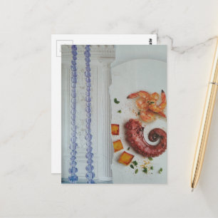 Leckeres Meeresfrüchte in einem surrealen Raum-Col Postkarte