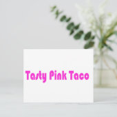 Leckeres Pink Taco Postkarte (Stehend Vorderseite)