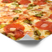 leckeres Pizza Pepperoni jalapeno Foto Poster (Ecke)