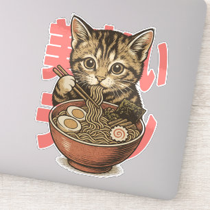 Leckeres Ramen-Kätzchen-Vinyl-Sticker Aufkleber