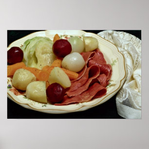 Leckeres Rindfleisch aus Corned und Kohl Poster