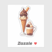 leckeres Schokoladeneis Aufkleber (Blatt)