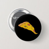 Leckeres Stück Pizza Cartoon Design Button (Vorne & Hinten)