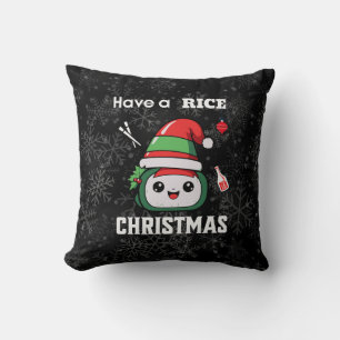 Leckeres Sushi Weihnachten Kissen