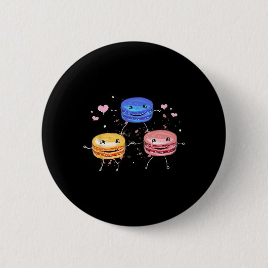 Leckeres süßes Cheerleading-Macaron-Geschenk Button (Vorderseite)