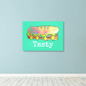 Leckeres Untersandwich niedliche Küche Kunst Leinwanddruck (Insitu (Holzboden))