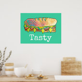 Leckeres Untersandwich niedliche Küche Kunst Poster (Küche)