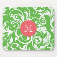 Leckeres Wassermelone-Grün-Monogramm-Blumentapete