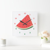 Leckeres Watermelon - Süß - Quadratische Wanduhr (Zuhause)