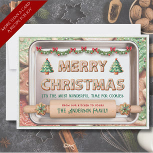 Leckeres Weihnachtsplätzchen-Rezept Feiertags-Gruß Feiertagskarte