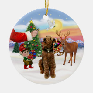 Leckerli für einen Airedale Terrier Keramikornament