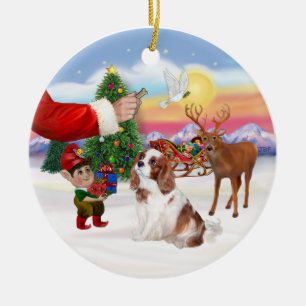 Leckerli für einen Blenheim Cavalier King Charles  Keramikornament
