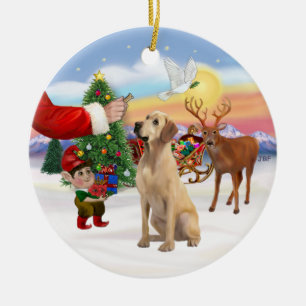 Leckerli für einen gelben Labrador Keramikornament