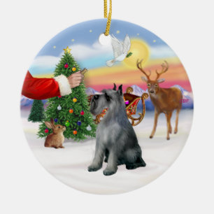 Leckerli für einen Riesenschnauzer (S/P) Keramik Ornament