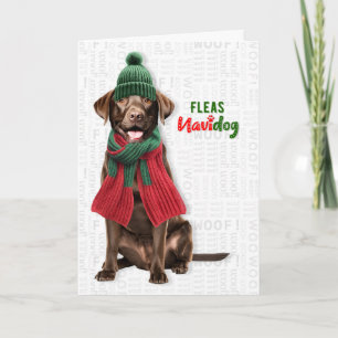 Leckerlis Lab Hund Lustige Flöhe Navidog Weihnacht Feiertagskarte