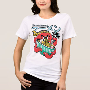 Leckerster Ramen Oktopus – Kawaii japanische Nudel Tri-Blend Shirt