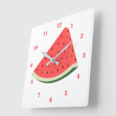 Lecky Watermelon - Sweet Quadratische Wanduhr (Winkel)