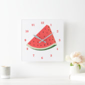 Lecky Watermelon - Sweet Quadratische Wanduhr (Zuhause)