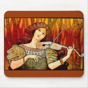 Lecons Music Violin Vintage Poster Mousepad