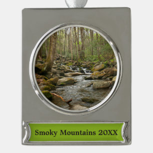 LeConte Creek auf den Großen Smoky-Bergen Banner-Ornament Silber