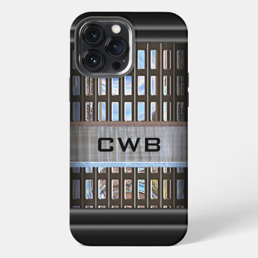 LeCrosse Point Modern Monogramm iPhone Hülle (Rückseite)