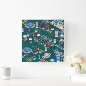 LED-Anzeige für die rote Leiterplatte (PCB) Quadratische Wanduhr (Zuhause)