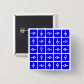 LED Arrow Square blau Button (Vorne & Hinten)