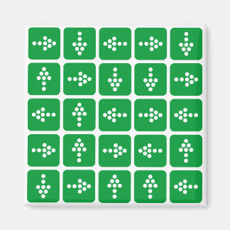LED Arrow Square Green Magnet