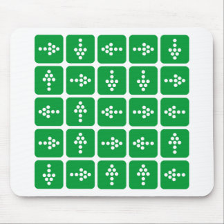 LED Arrow Square Green Mousepad