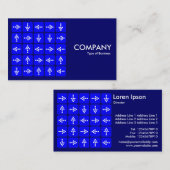 LED Arrows Square Blue - Dunkelblau Visitenkarte (Vorne/Hinten)