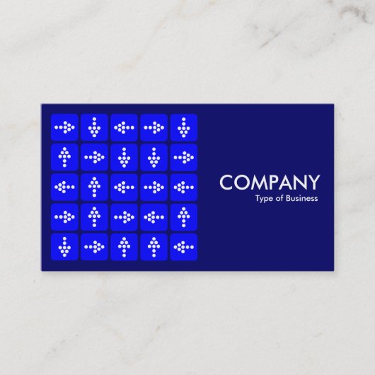 LED Arrows Square Blue - Dunkelblau Visitenkarte (Vorderseite)