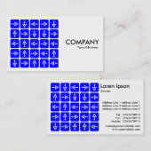 LED Arrows Square Blue - White Visitenkarte (Vorne/Hinten)